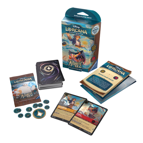 Disney Lorcana: Azurite Sea Starter Deck - Amber & Ruby (Jim Hawkins & Tigger)