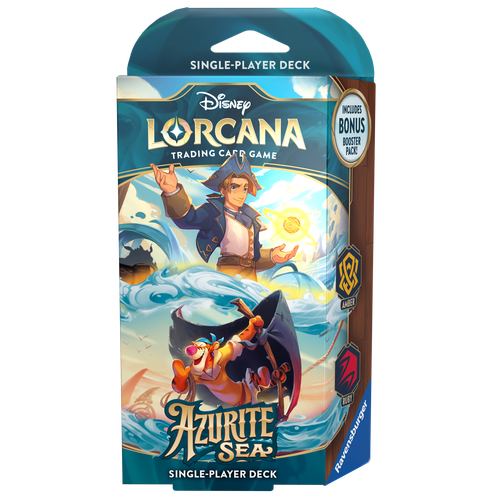 Disney Lorcana: Azurite Sea Starter Deck - Amber & Ruby (Jim Hawkins & Tigger)