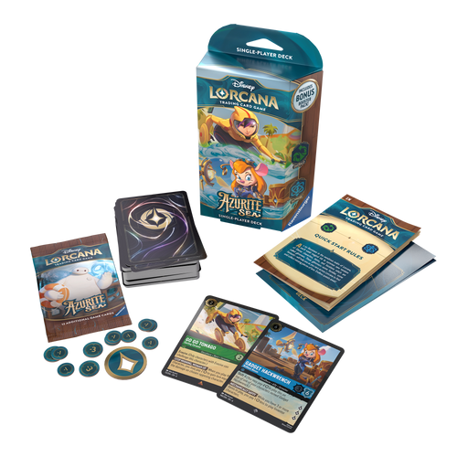 Disney Lorcana: Azurite Sea Starter Deck - Emerald & Sapphire (Go Go Tomago & Gadget Hackwrench)