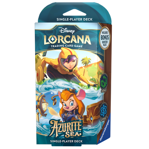 Disney Lorcana: Azurite Sea Starter Deck - Emerald & Sapphire (Go Go Tomago & Gadget Hackwrench)