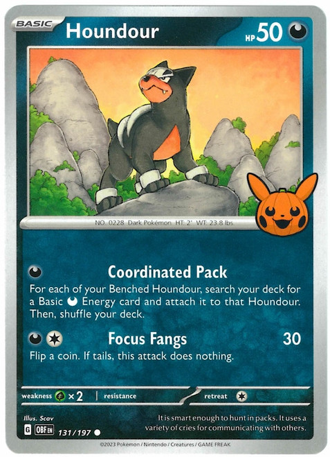 SV Obsidian Flames 131/197 Houndour (Pikachu Pumpkin Stamp)