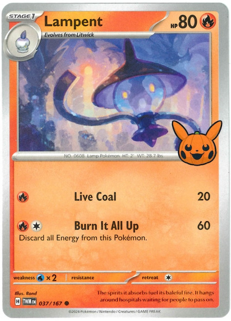 SV Twilight Masquerade 037/167 Lampent (Pikachu Pumpkin Stamp)