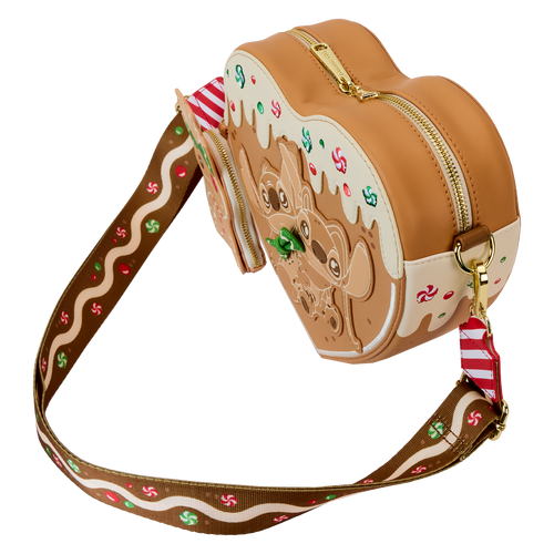 Disney: Lilo & Stitch Angel and  Stitch Gingerbread Heart Crossbody Bag