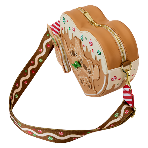 Disney: Lilo & Stitch Angel and  Stitch Gingerbread Heart Crossbody Bag