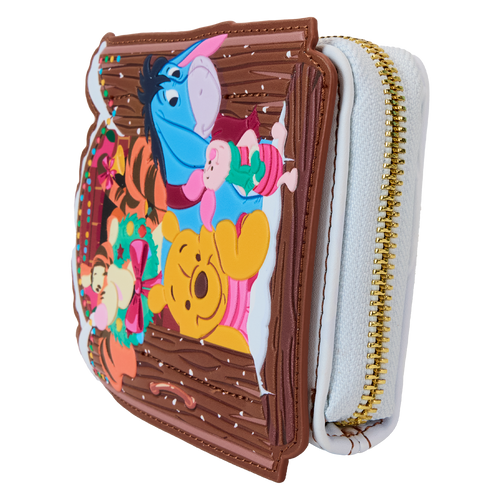 Disney: Winnie the Pooh Holiday Scene Pooh & Friends Zip Around Wallet