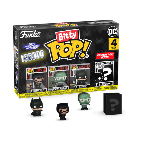 Bitty POP! Batman 85th Anniversary: Selina Kyle, The Riddler & Batman (The Batman) 4-Pack