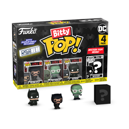 Bitty POP! Batman 85th Anniversary: Selina Kyle, The Riddler & Batman (The Batman) 4-Pack