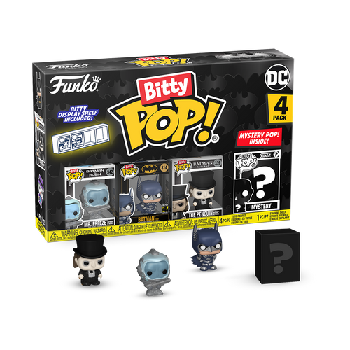 Bitty POP! Batman 85th Anniversary: Mr. Freeze, Batman & The Penguin 4-Pack