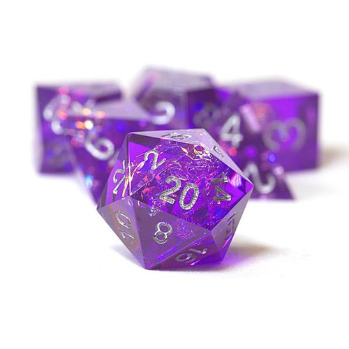 Sharp Purple Fairy 7-Piece Polyhedral Dice Set