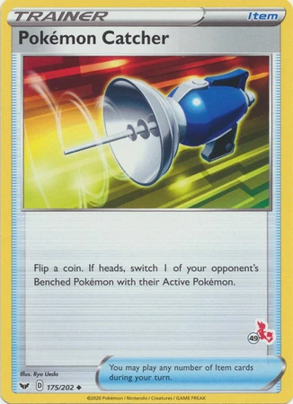 Sword & Shield (Base) 175/202 Pokemon Catcher (Cinderace Symbol 49)