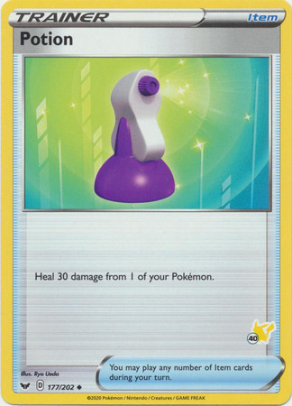 Sword & Shield (Base) 177/202 Potion (Pikachu Symbol 40)