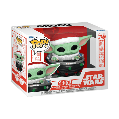 POP! Star Wars #746 Holiday Grogu with Santa Hat in Pram