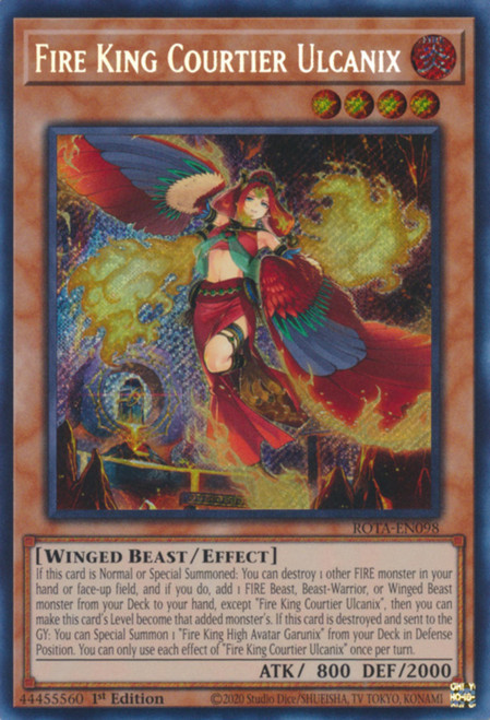 ROTA-EN098 Fire King Courtier Ulcanix (Secret Rare)