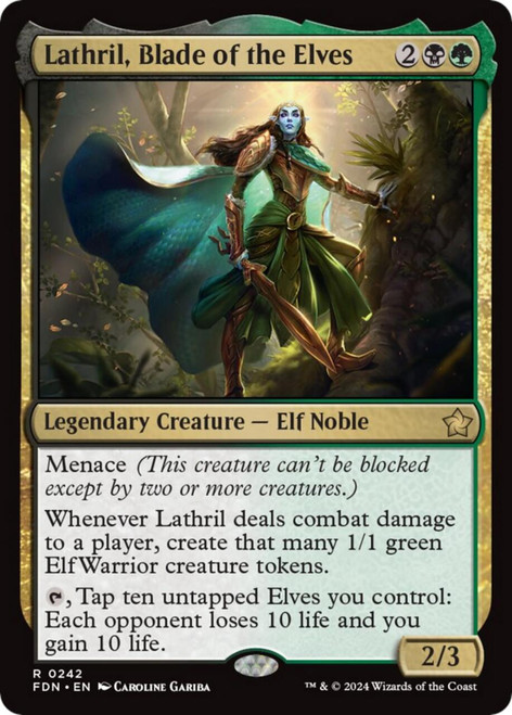 マジック：ザ・ギャザリング Lathril, Blade of the Elves Mana foil NM Lathril, Blade of the Elves (Borderless Mana Foil) | Magic Madhouse