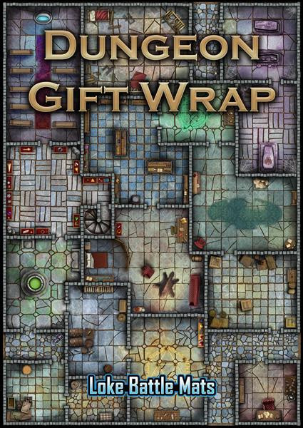 Dungeon Gift Wrap (6 Sheets, 8 Tags)