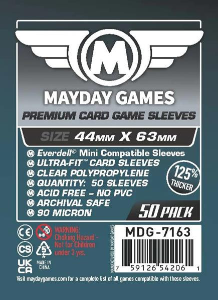 Mayday Clear Premium Card Sleeves 44mm x 63mm (50)
