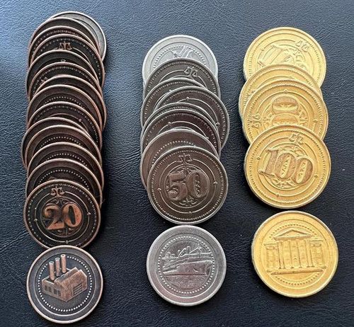 50 High Value Metal Industrial Coin Board Game Upgrade Set