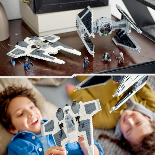 Star Wars Mandalorian Fang Fighter vs. TIE Interceptor 75348