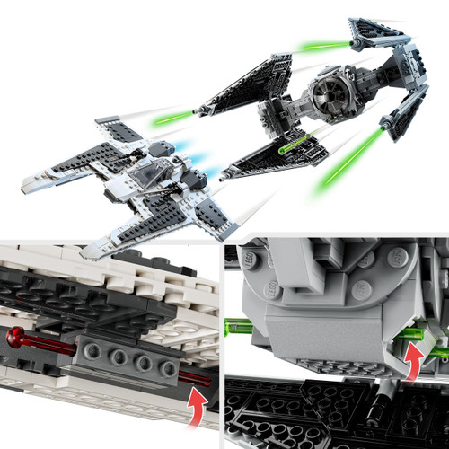 Star Wars Mandalorian Fang Fighter vs. TIE Interceptor 75348