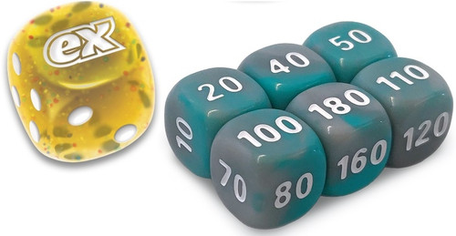 SV Surging Sparks Yellow Sparkle Die w/ Light Blue (small) Dice