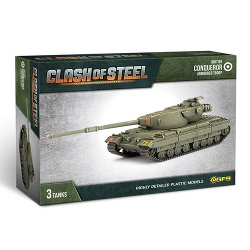 Clash of Steel: British Conqueror Heavy Tank Troop (x3 Plastic)