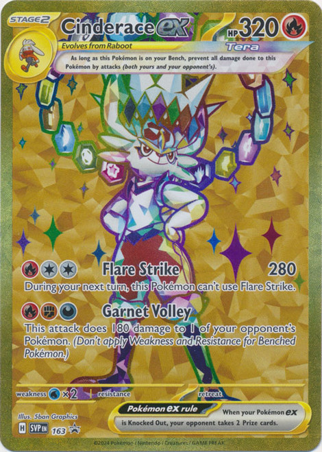 Scarlet & Violet Promo SVP163 Cinderace ex (Secret Rare)