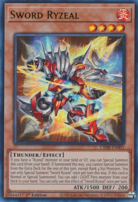 CRBR-EN001 Sword Ryzeal (Quarter Century Secret Rare)