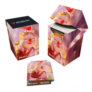 MTG FINAL FANTASY 100+ Deck Box featuring Stiltzkin, Moogle Merchant Art Card