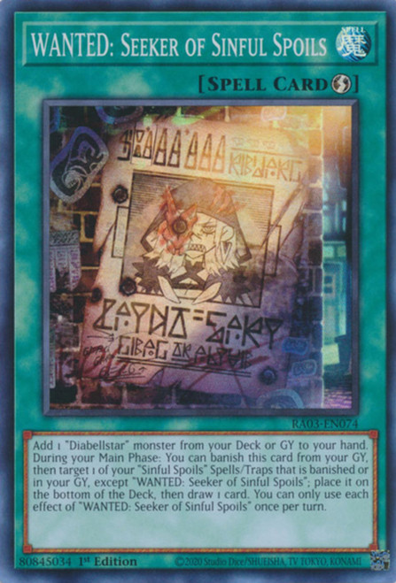 RA03-EN074 WANTED: Seeker of Sinful Spoils (Super Rare)