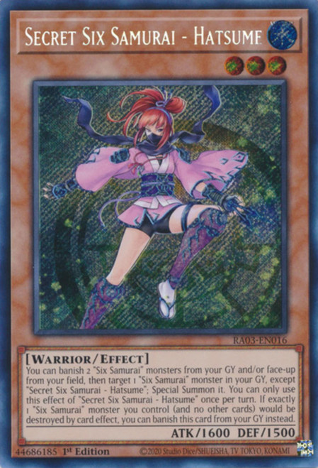 RA03-EN016 Secret Six Samurai - Hatsume (Secret Rare)