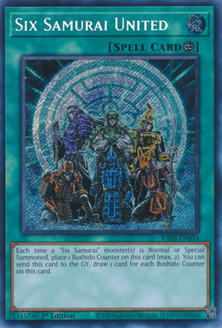 RA03-EN054 Six Samurai United (Secret Rare)