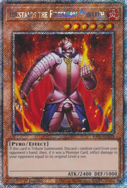 RA03-EN143 Thestalos the Firestorm Monarch (Platinum Secret Rare)
