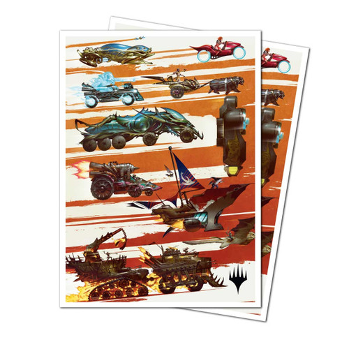 MTG Aetherdrift 105ct Apex Deck Protector sleeves Set Symbol featuring Finish Line Bundle Art