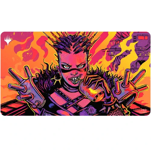 MTG Aetherdrift Playmat Borderless Racer featuring Far Fortune, End Boss