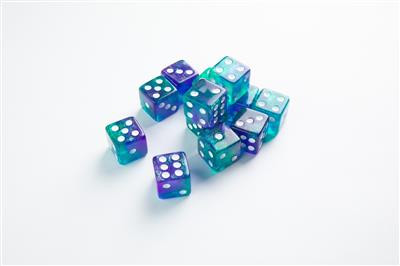 Galaxy Series - Neptune - D6 Dice Set 16 mm (12 pcs) Blue/Purple