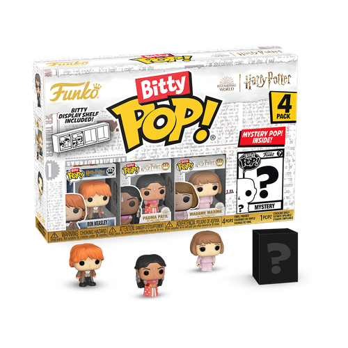 Bitty POP! Harry Potter and the Goblet of Fire: Ron Weasley (Yule Ball), Padma Patil (Yule Ball) & Madame Maxime (Yule Ball) 4-Pack