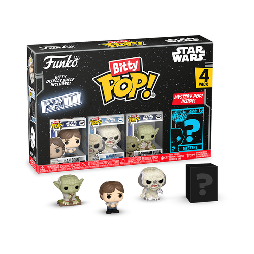 Bitty POP! Star Wars The Empire Strikes Back: Han Solo, Wampa & Dagobah Yoda 4-Pack