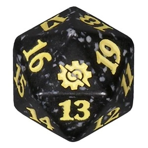 Magic Brothers' War Spindown Dice - Black  w/ Yellow