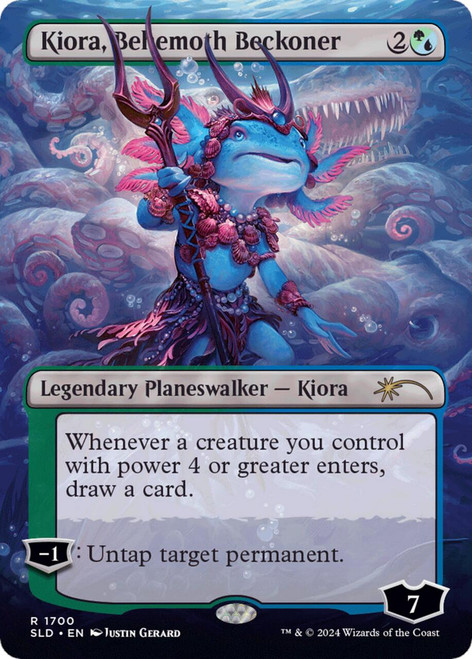 Kiora, Behemoth Beckoner (Borderless Art) (Secret Lair - Showcase: Bloomburrow)