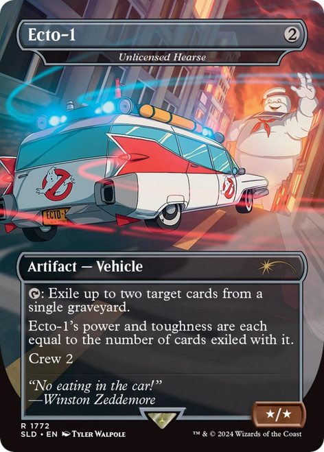 Unlicensed Hearse [Ecto-1] (Borderless Foil) (Secret Lair - The Real Ghostbusters)