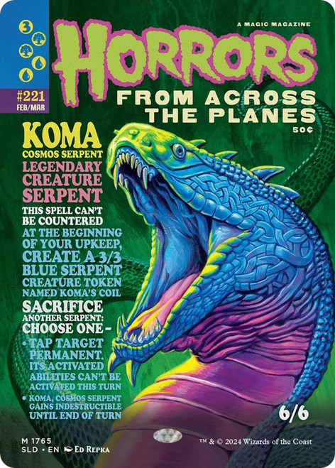 Koma, Cosmos Serpent (Borderless Foil) (Secret Lair - Monstrous Magazine)