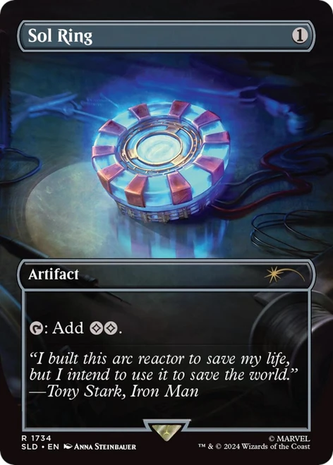 Sol Ring (Borderless Art) (Secret Lair - Marvel's Iron Man)