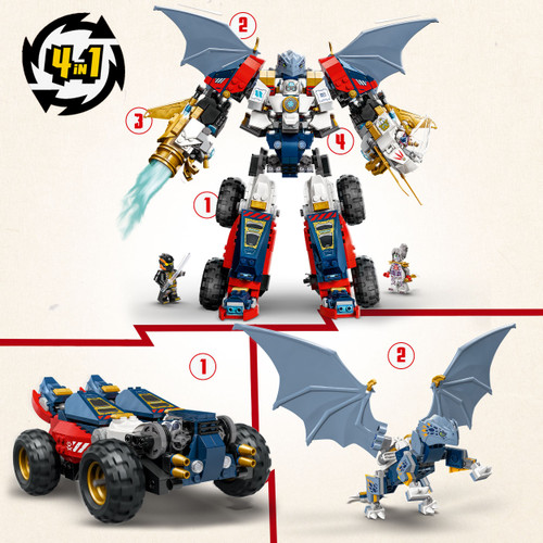 NINJAGO 4in1 Zane's Ultra Combiner Mech Set 71834