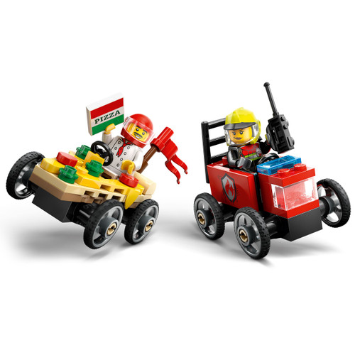 City Pizza vs. Fire Truck Race Car Pack 60458