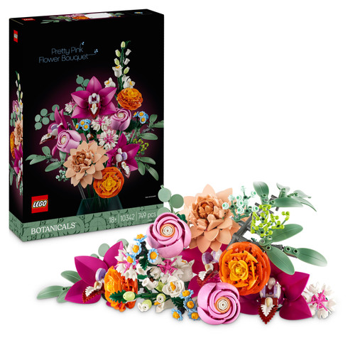 Botanicals Pretty Pink Flower Bouquet Decor Set 10342