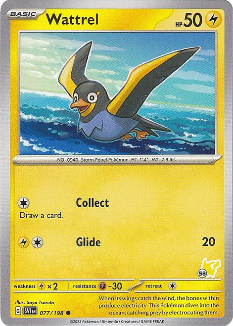 Scarlet & Violet (Base Set) 077/198 Wattrel (Pikachu Symbol 58)