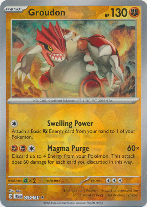 SV Prismatic Evolutions 049/131 Groudon (POKE BALL Pattern Holo)