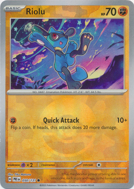 SV Prismatic Evolutions 050/131 Riolu (POKE BALL Pattern Holo)