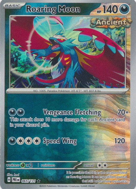 SV Prismatic Evolutions 065/131 Roaring Moon (POKE BALL Pattern Holo)