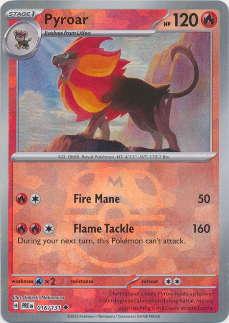 SV Prismatic Evolutions 016/131 Pyroar (MASTER BALL Pattern Holo)